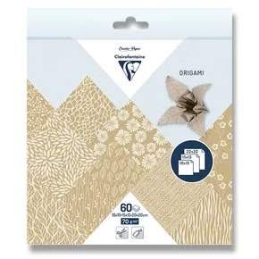 Sada papierov Clairefontaine Origami Flowers kraft